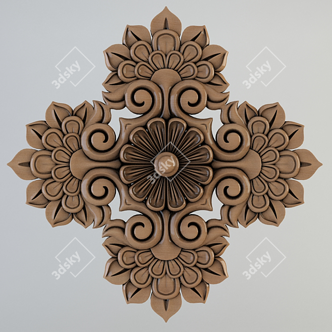  Floral Decor Rosette 3D model image 1