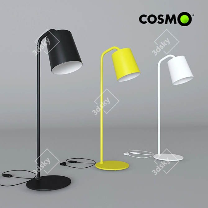 Elegant Enamel Table Lamp 3D model image 1