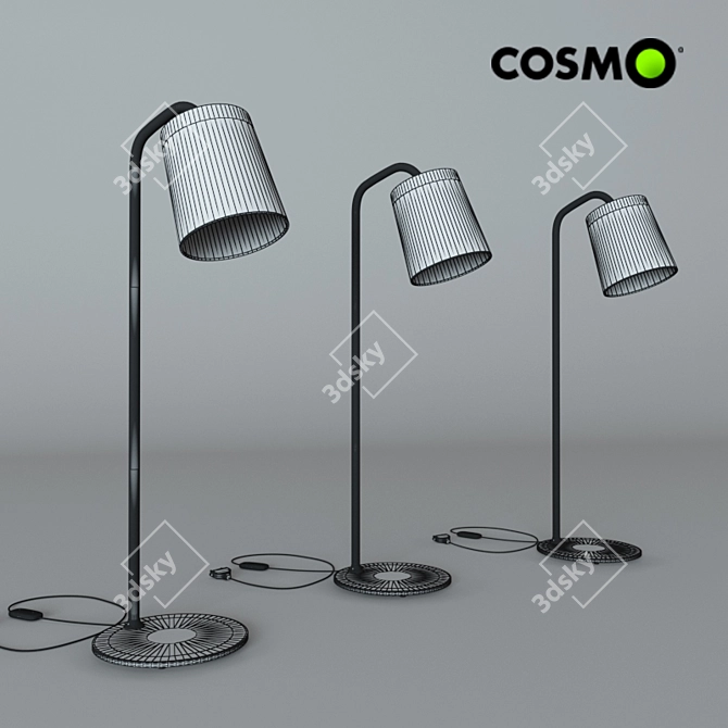 Elegant Enamel Table Lamp 3D model image 2