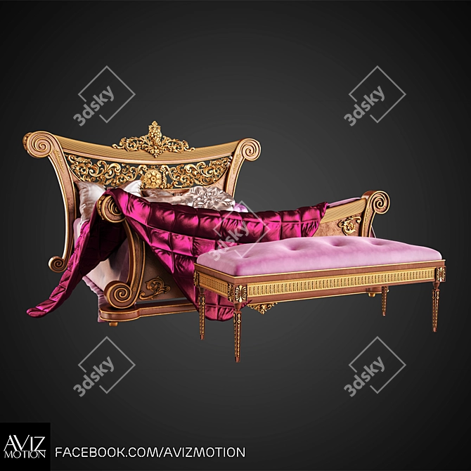 Regal Slumber: Luxury Beds fit for a King 3D model image 1