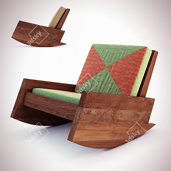 Eco-Friendly Wooden Armchair: Asturias 3D model image 1