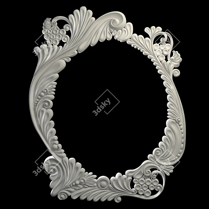 Elegant Mirror Frame 3D model image 1