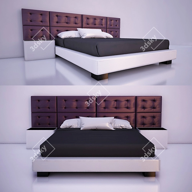 Cinema 4D Bed Model 3D model image 1