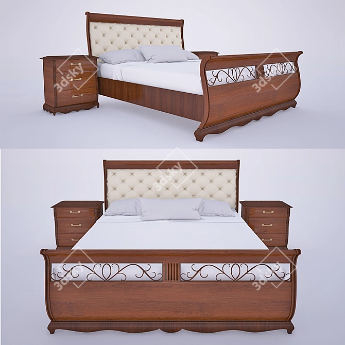 Exquisite Bed Design 3D model image 1