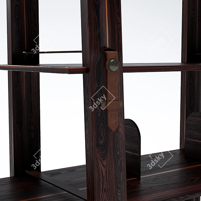 Modern Rustic Wood Bookshelf 3D model image 2