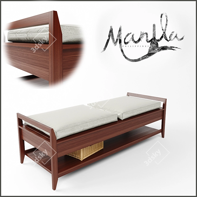 Modern Bench Chair - Furniture Manila 3D model image 1