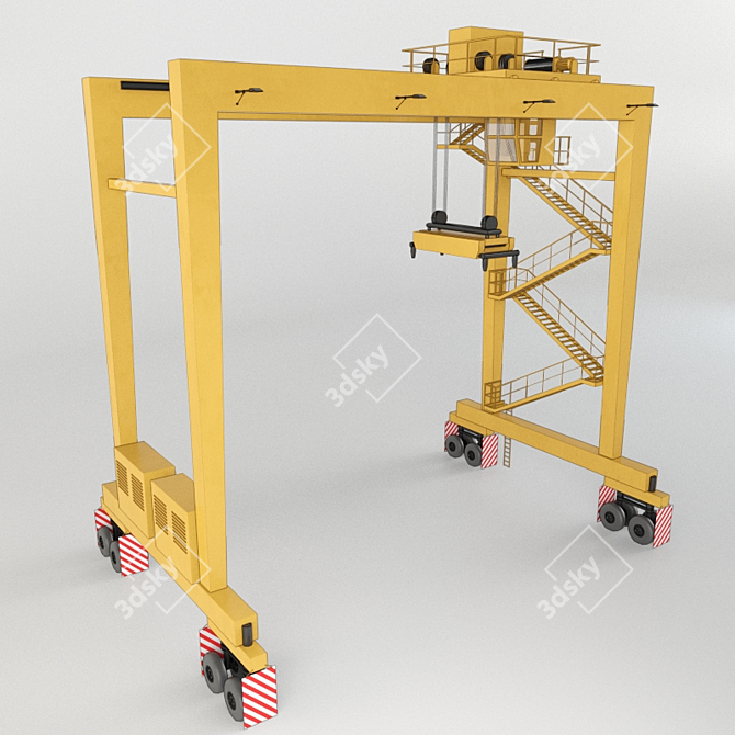 Heavy Duty Container Crane 3D model image 1