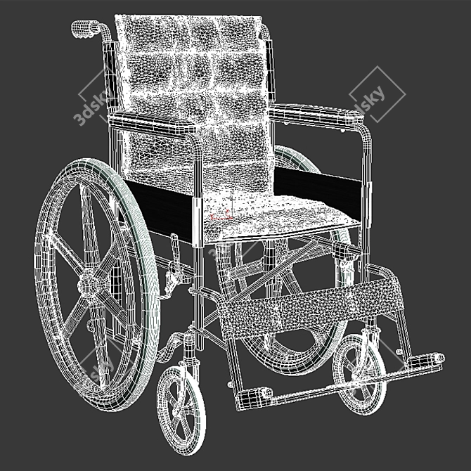 Comfort Plus FS809-b: Soft-Padded Wheelchair 3D model image 2