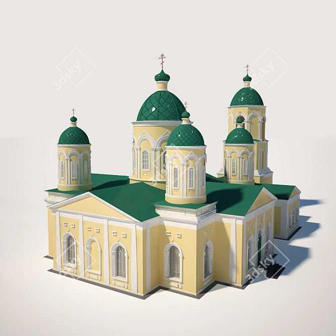 Trinity Church in Mikhailovka: Classic Russian-Byzantine Beauty 3D model image 1