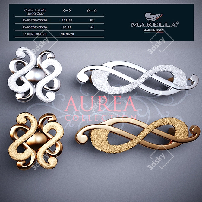 Luxury Gold Furniture Handles 3D model image 1