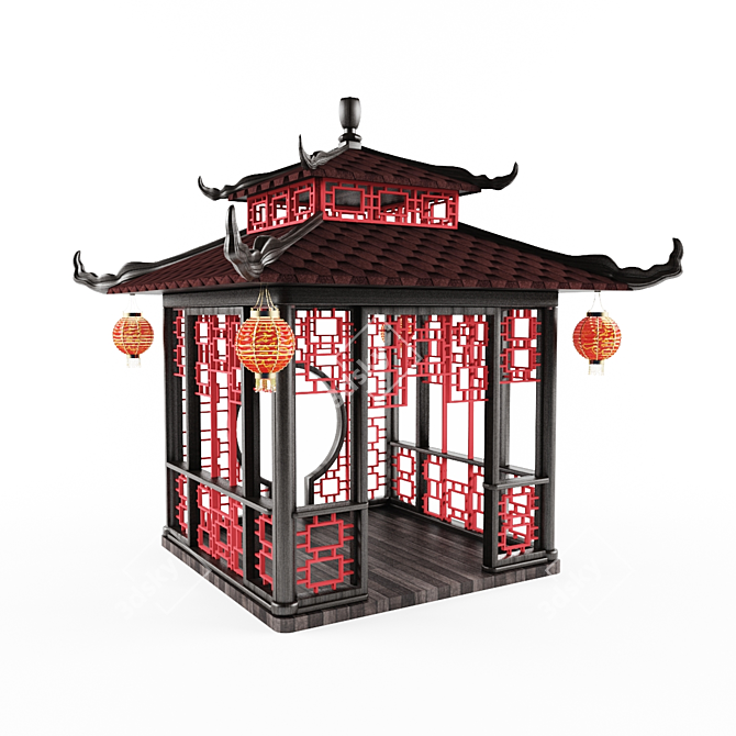 Outdoor Gazebo | 4100 x 4100 | Chinese Design 3D model image 2