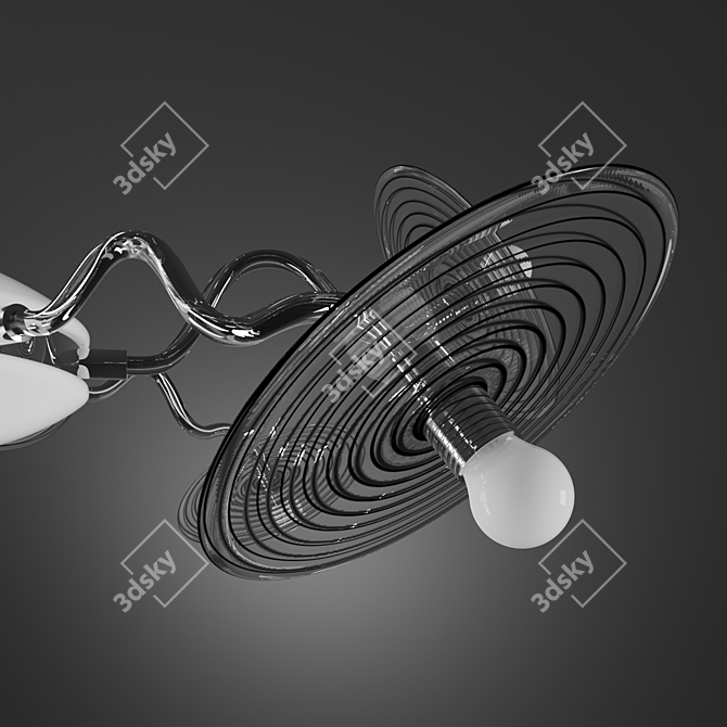 Modern 8-Light Murano Glass Chandelier 3D model image 2