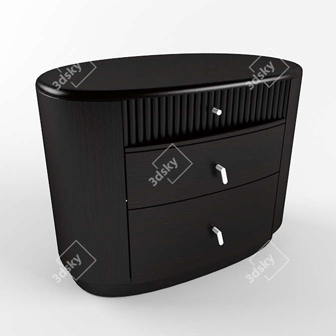 Lotus Eden Nightstand: Elegant Venge Wood 3D model image 1