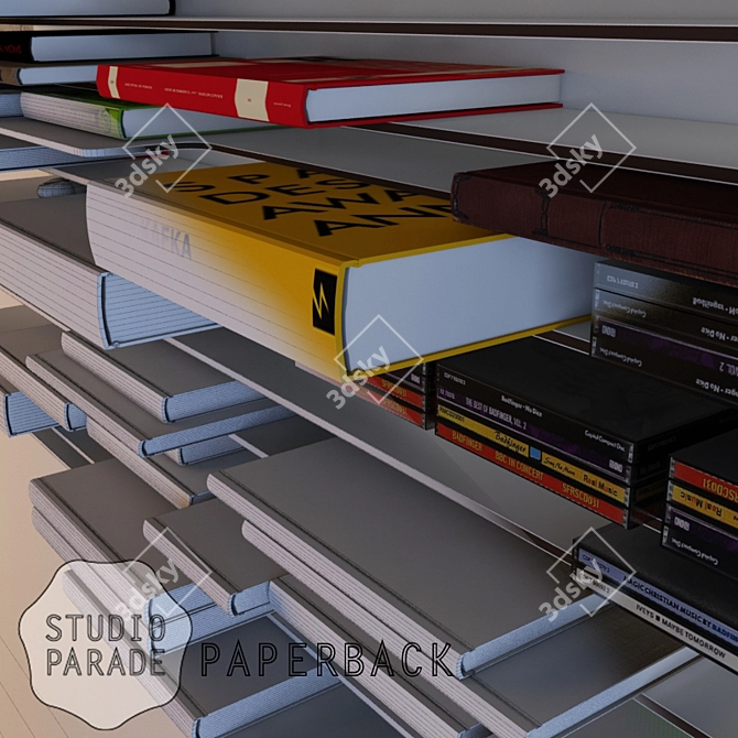 Modular Bookshelf: White/Brown Colors 3D model image 3