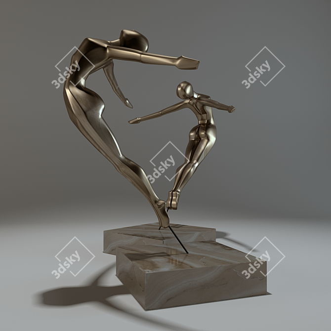Graceful Maiden Sculpture 3D model image 1