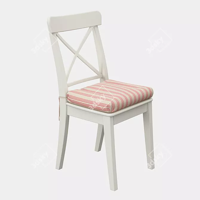 Comfort and Style: Ikea Ingolf Chair with Ulla-May Pillow 3D model image 2