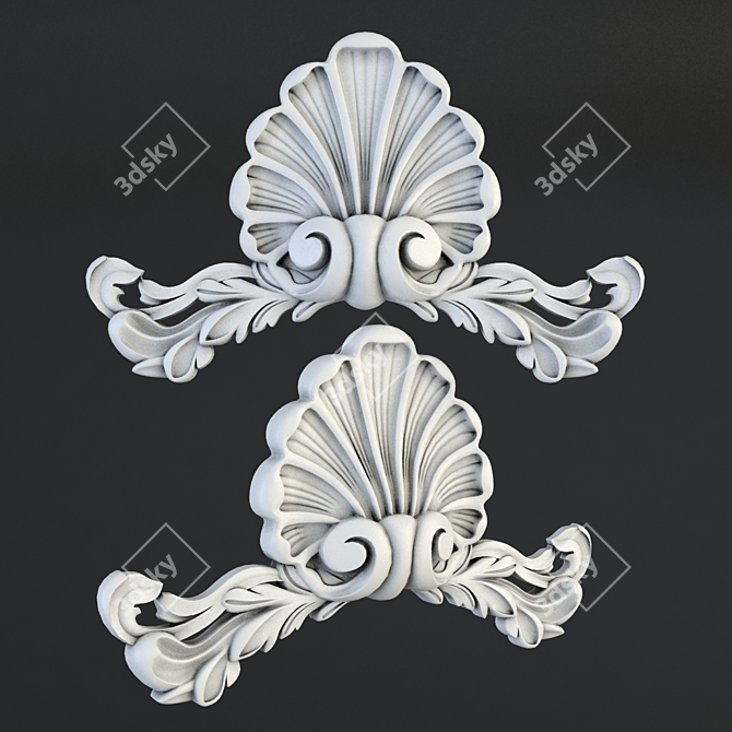 Title: Elegant Rococo Stucco 3D model image 1