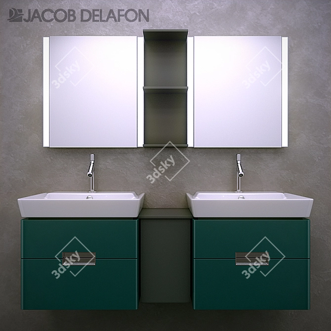 Jacob Delafon Reve: Stylish Bathroom Set 3D model image 3