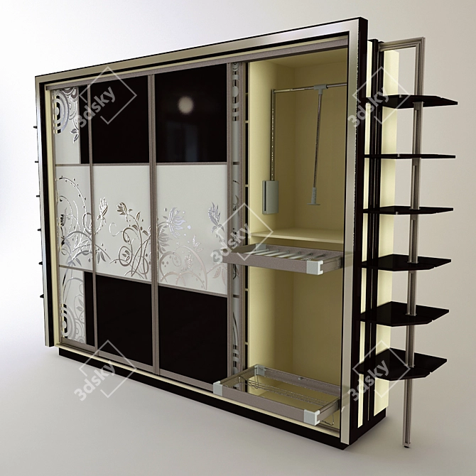 Contrast Cupboard - Stylish Wardrobe Solution 3D model image 2