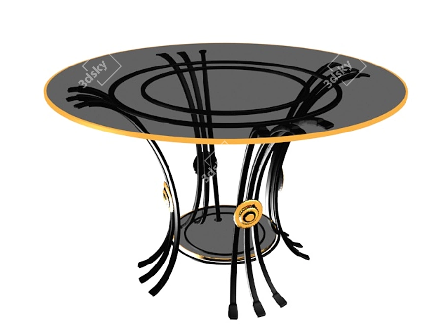 Elegant Forged Glass Table 3D model image 1