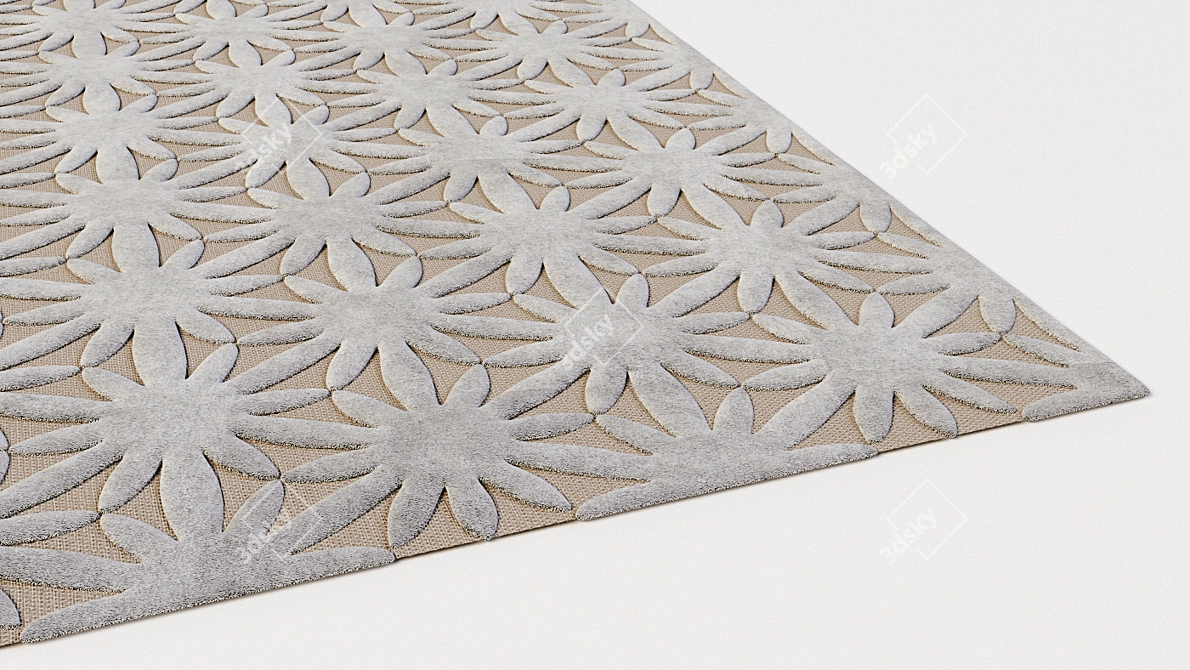 Elegant Floral Carpet | 140x180cm 3D model image 1