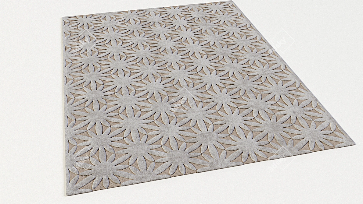 Elegant Floral Carpet | 140x180cm 3D model image 2