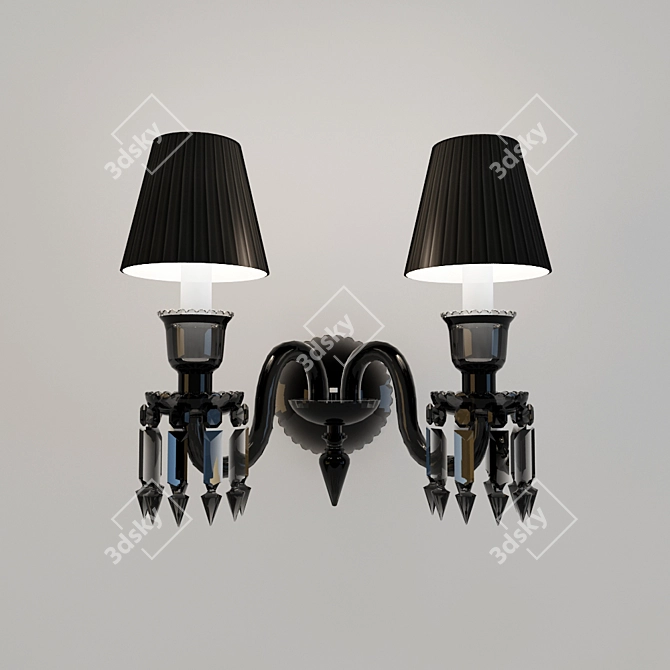 Elegant Baccarat Blackcrystal Chandelier 3D model image 1