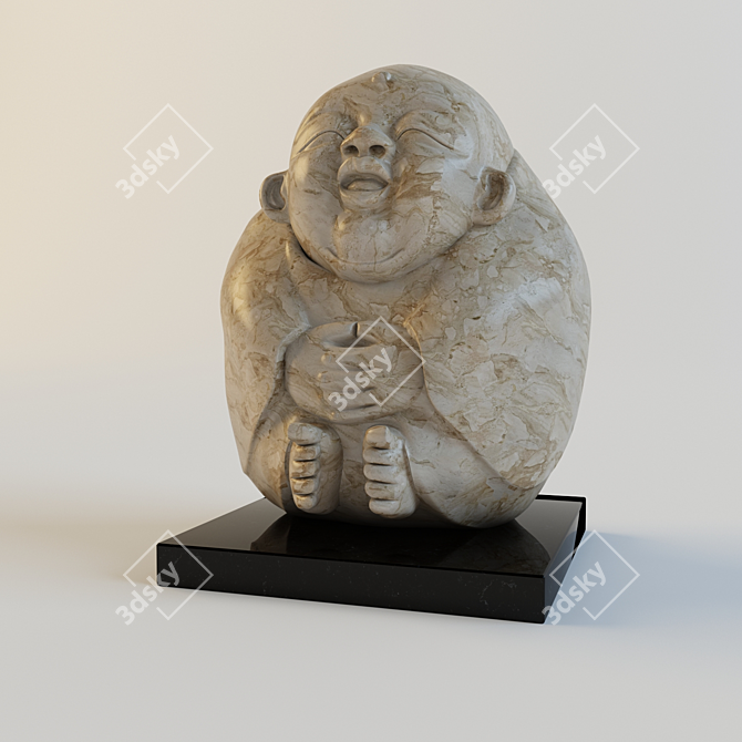 Serenity Sculpture: Decorative Buddha 3D model image 1