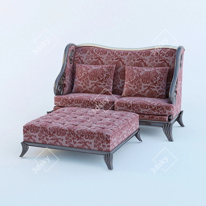 Elegant Lounge Seating Set 3D model image 1