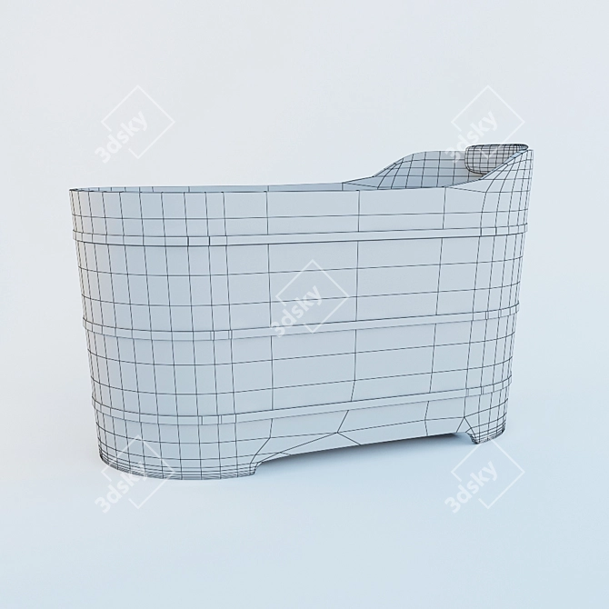 Natural Wood Bathtub 3D model image 2