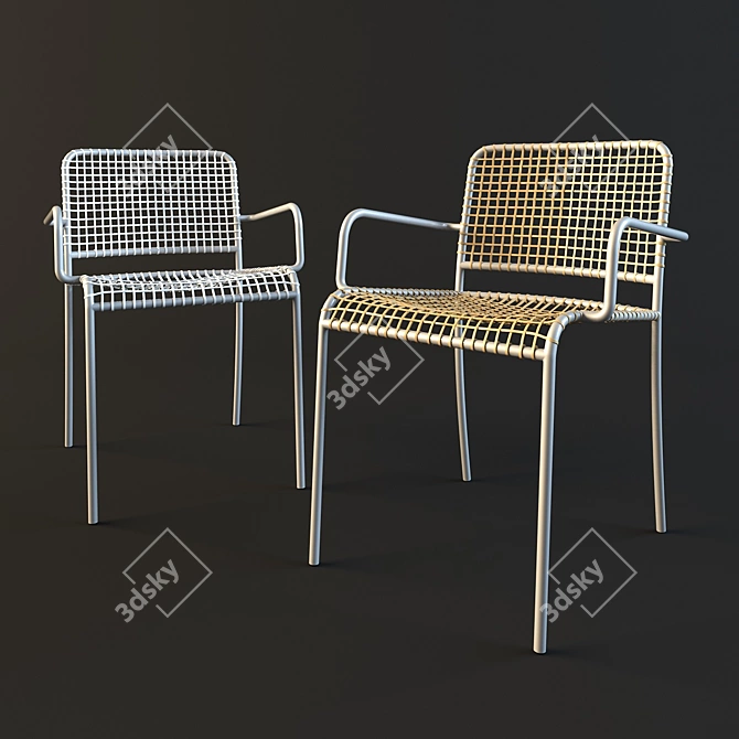 Modern Italian Aluminum Chair, GERVASONI 3D model image 1