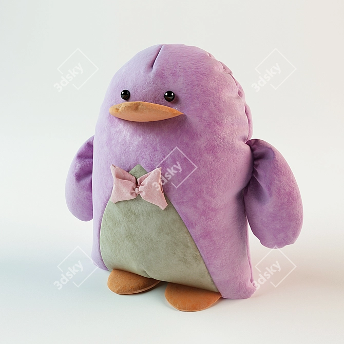 Title: Charming Penguin Plush Toy 3D model image 1