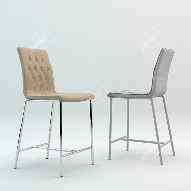 Modern Fabric Bar Chair with 3 Presets 3D model image 3