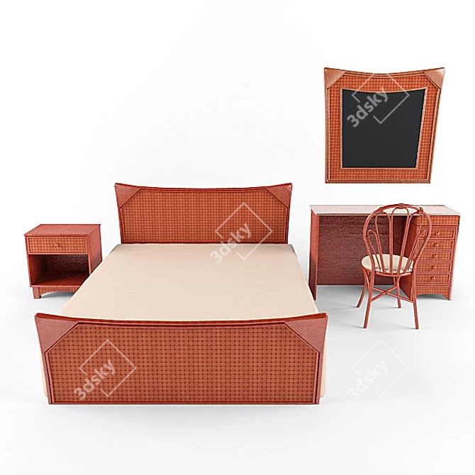 Elegant Monteva Woven Furniture 3D model image 1