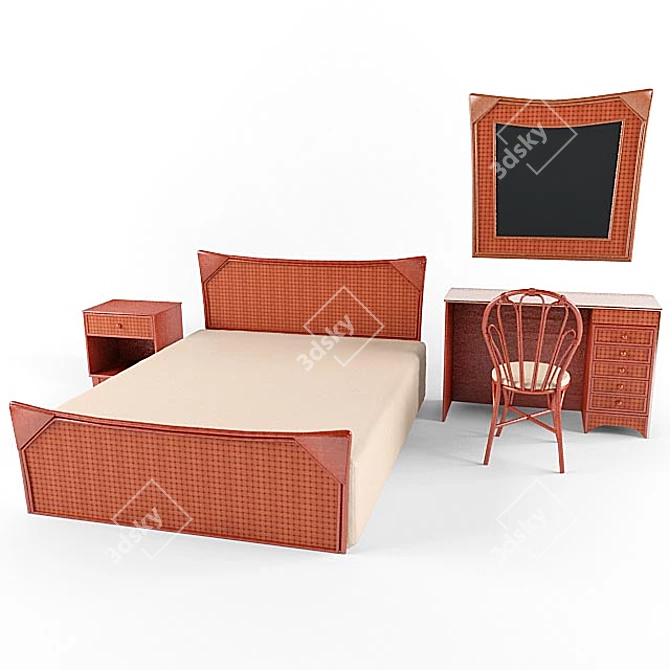 Elegant Monteva Woven Furniture 3D model image 2