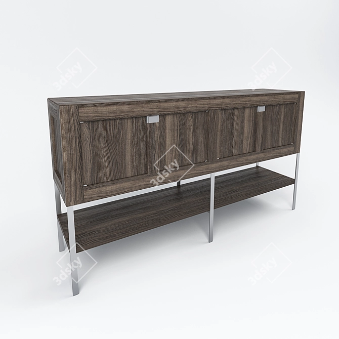 Eracle Cupboard: Italian Design, Metal Frame, Wooden Body 3D model image 1
