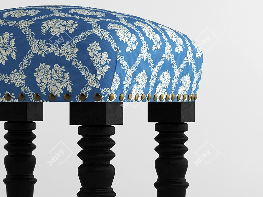 Elegant Twist Stools: European Barley & Casablanca 3D model image 2