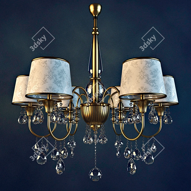 Crystal Elegance: Stunning Chandelier 3D model image 1