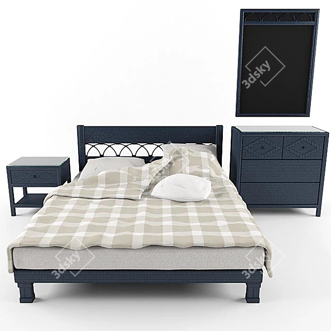 Elegant Woven Mova Bedroom 3D model image 1