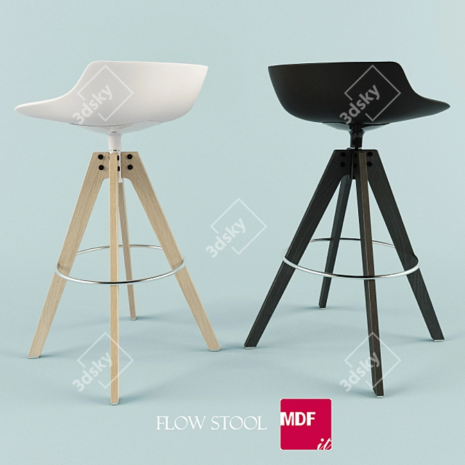 Sleek, Stylish Flow Stool 3D model image 2