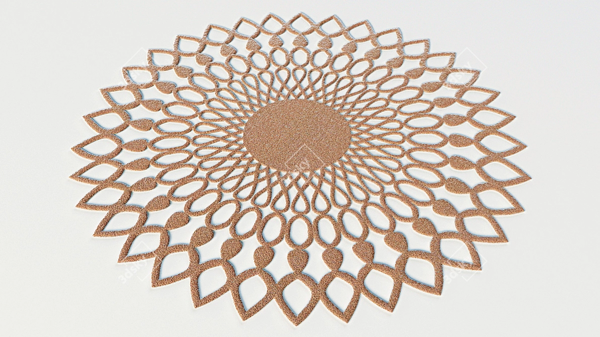 Circular Art Rug, Dimension: 180cm 3D model image 2