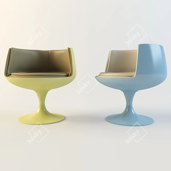 Deluxe Cognac Child Seat 3D model image 1