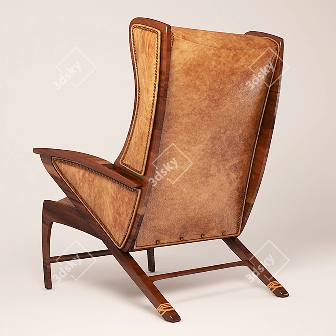 Sleek Boomerang Armchair: Hancock & Moore 3D model image 2