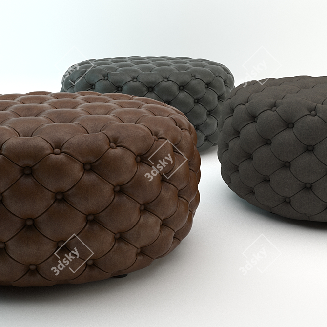 Modern Tufted Ottoman: Markus 3D model image 3