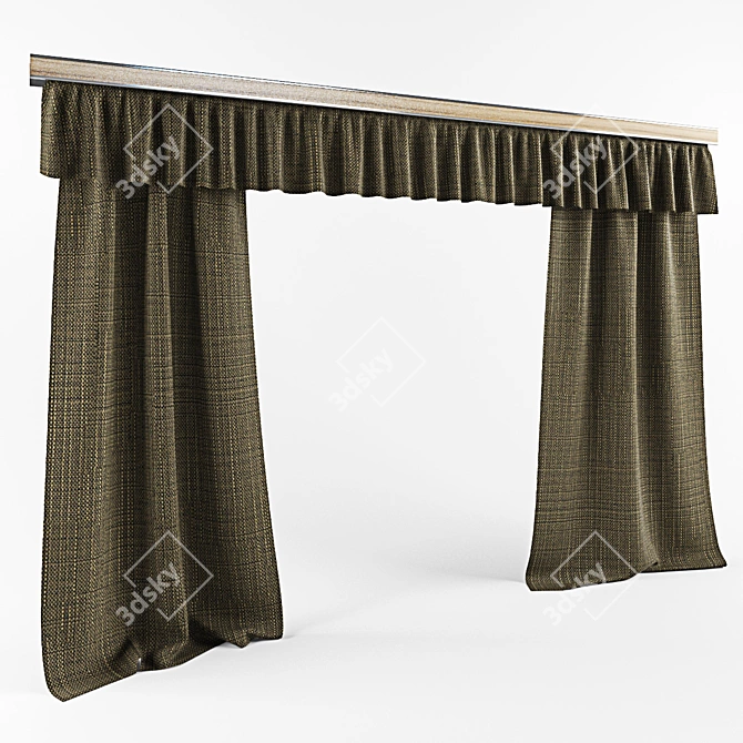 Sleek Curtain Solution 3D model image 1