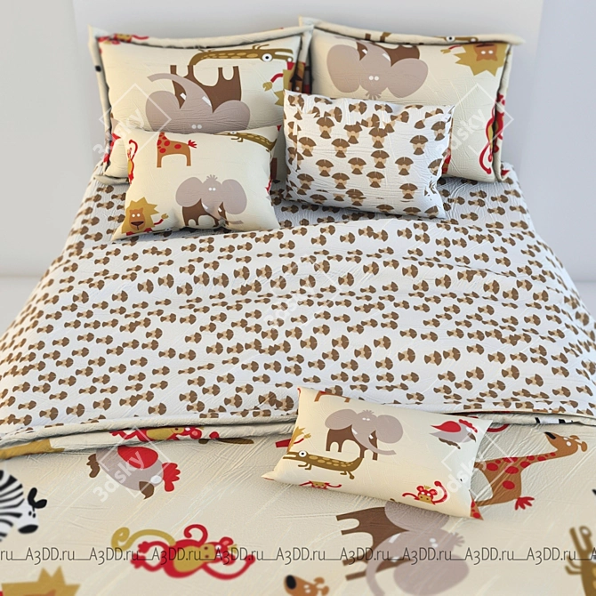 Playful Kids Bed Set 3D model image 3