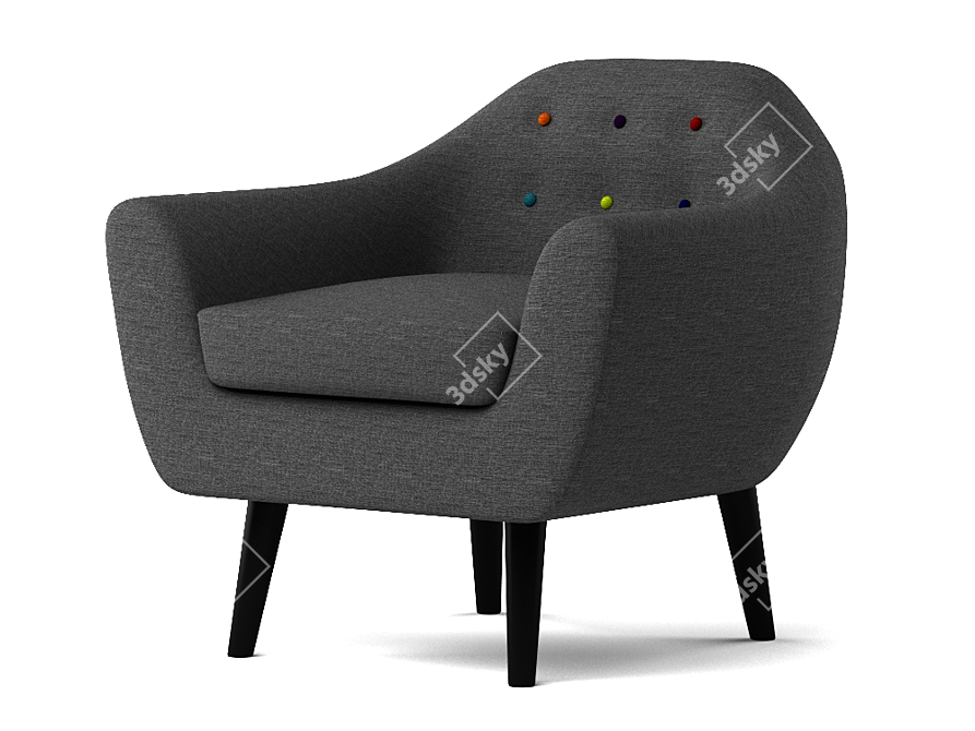 Elegant Ritchie Armchair and Sofa 3D model image 2
