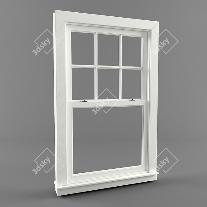 American Double Hung Window - High-Quality Traditional Model 3D model image 1