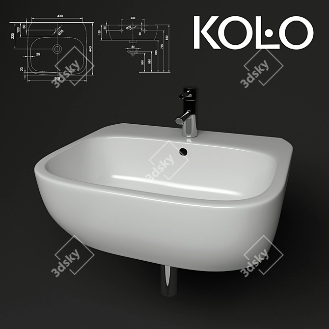 Kolo Style Washbasin 3D model image 1