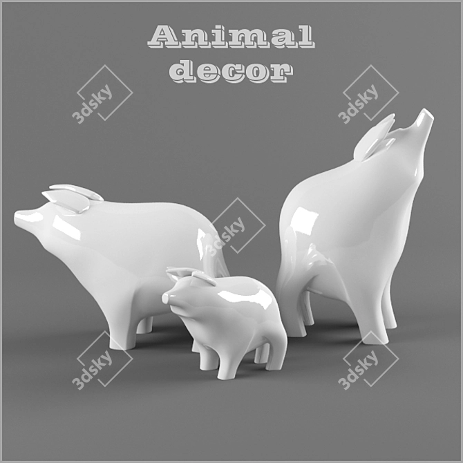 Whimsical Animal Bookends 3D model image 1
